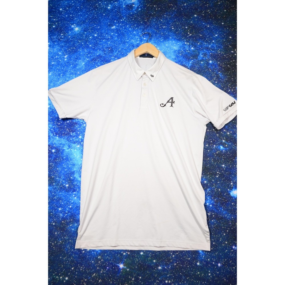 Extracurricular LIV Golf Shirt Polo‎ Mens Medium White Performance A Logo